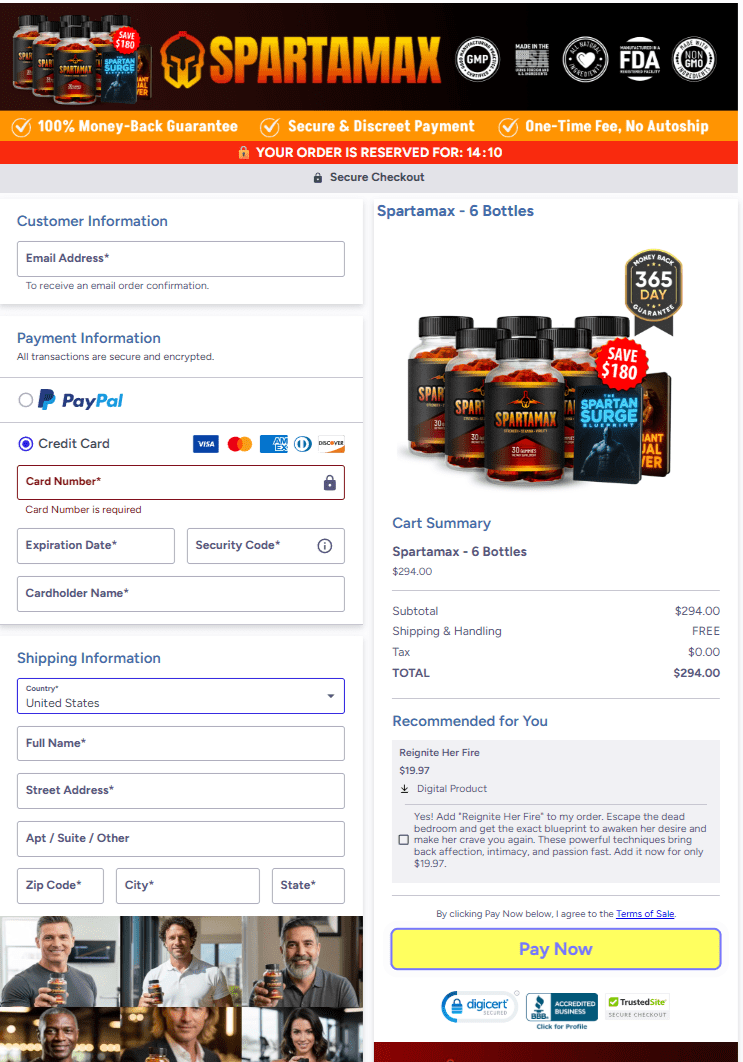 Spartamax order page